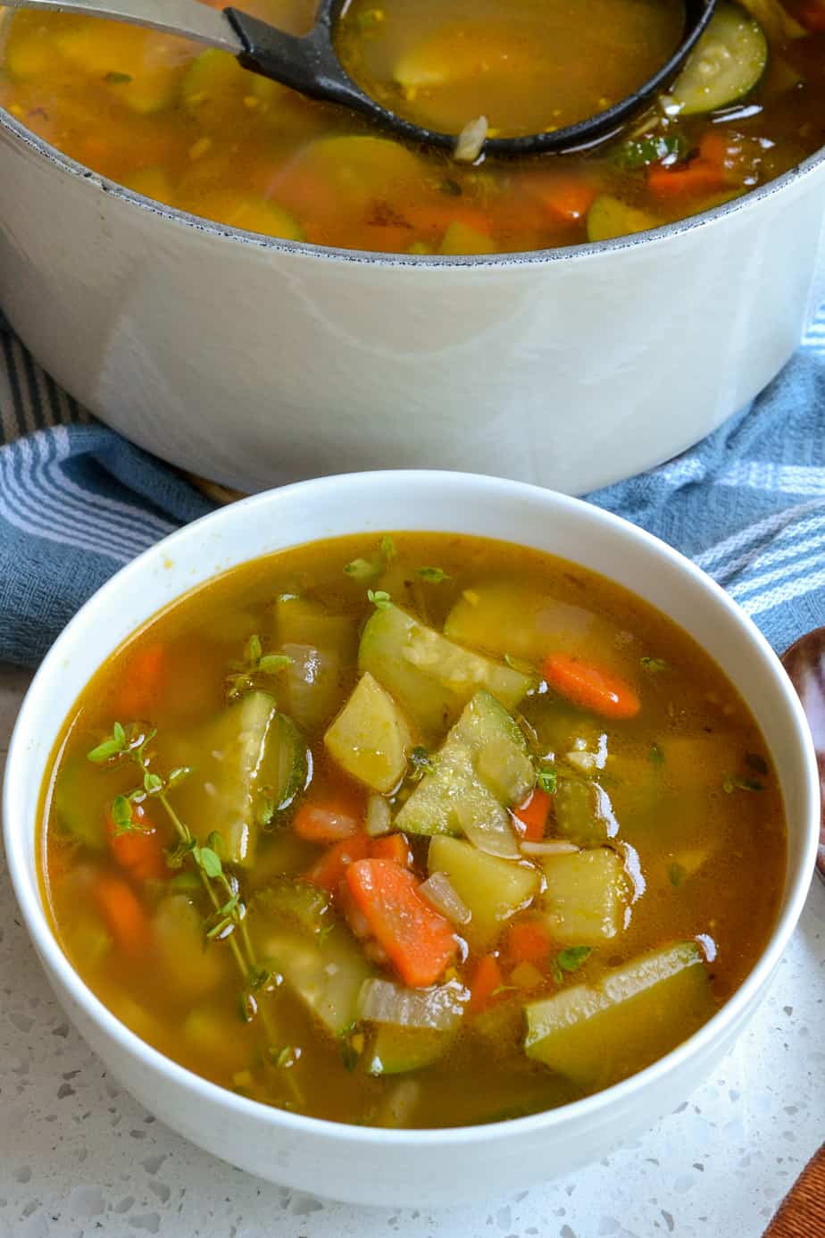 Zucchini Soup with Fresh Veggies and Thyme | Small Town Woman