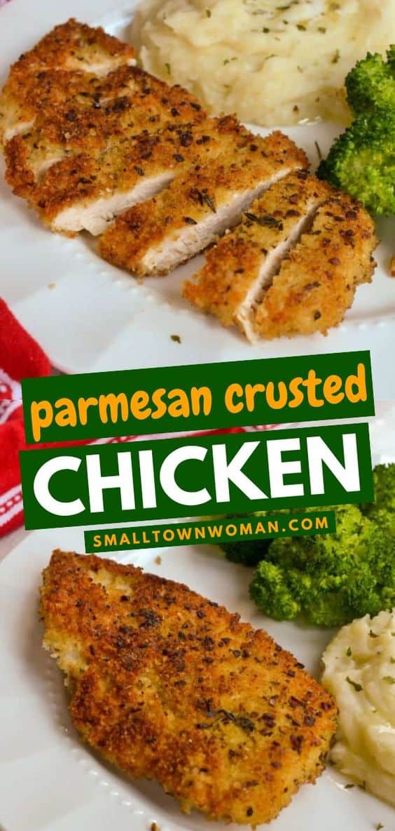 Parmesan Crusted Chicken (Pan Fry and Air Fryer)