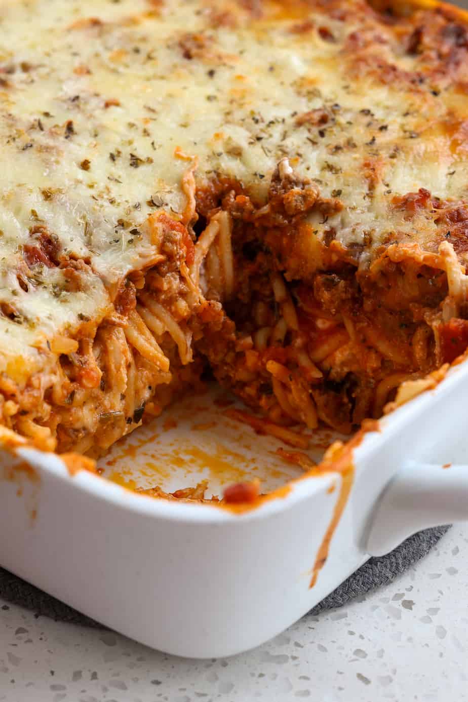 Best Baked Spaghetti Casserole | Small Town Woman