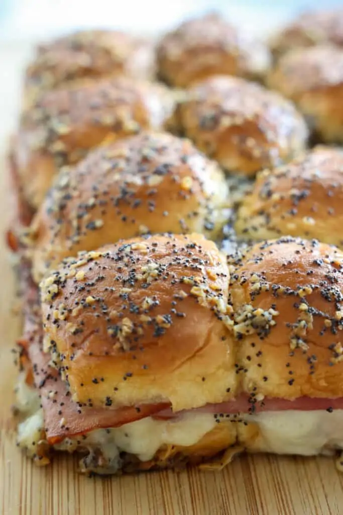 Ham and Cheese Sliders w/ Poppy Seed Sauce - I Heart Naptime