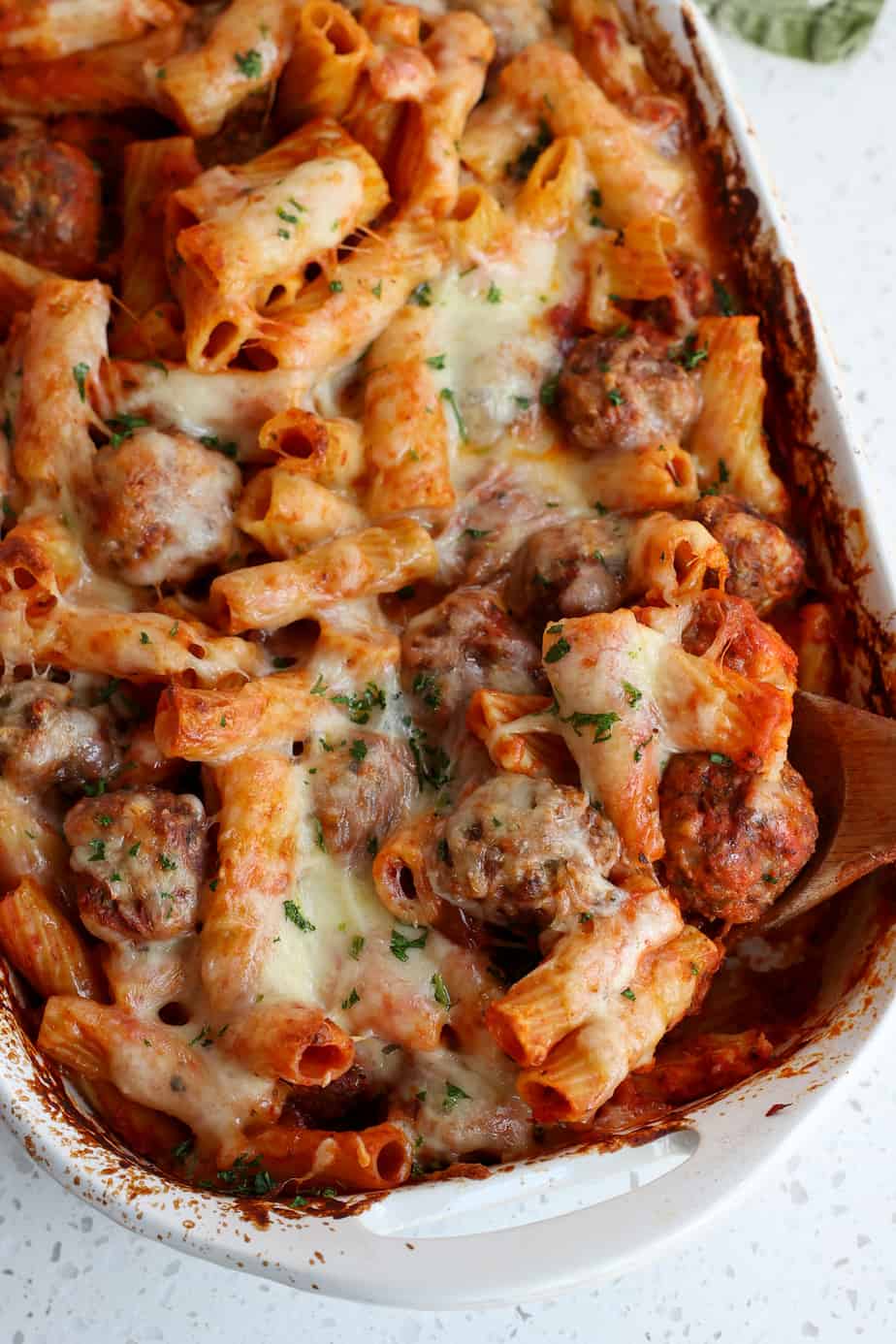 Cheesy Meatball Casserole - Small Town Woman