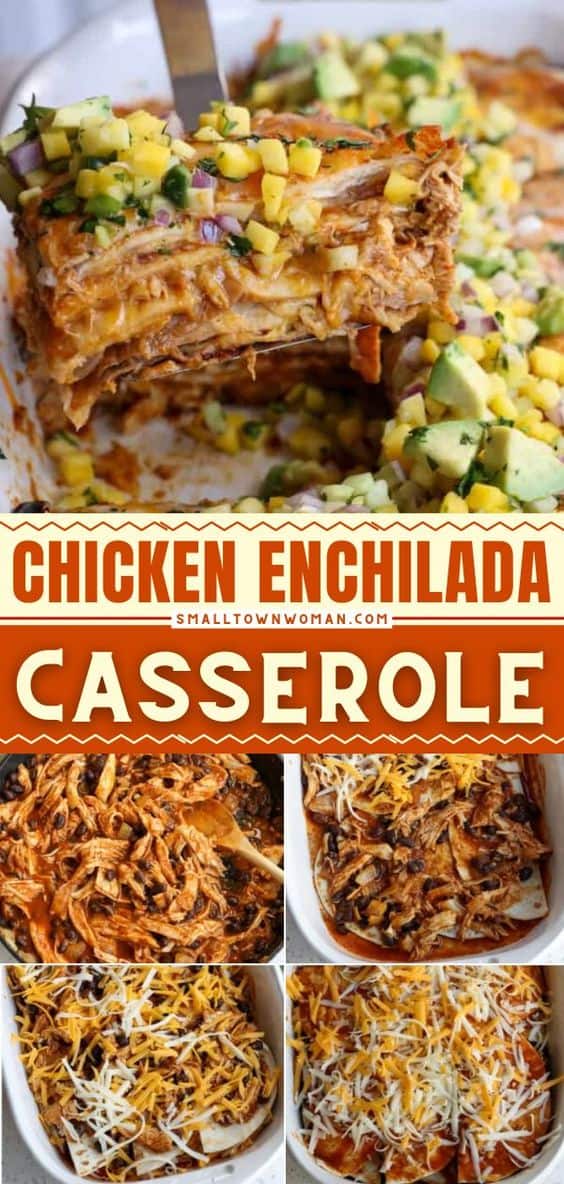 Chicken Enchilada Casserole - Small Town Woman