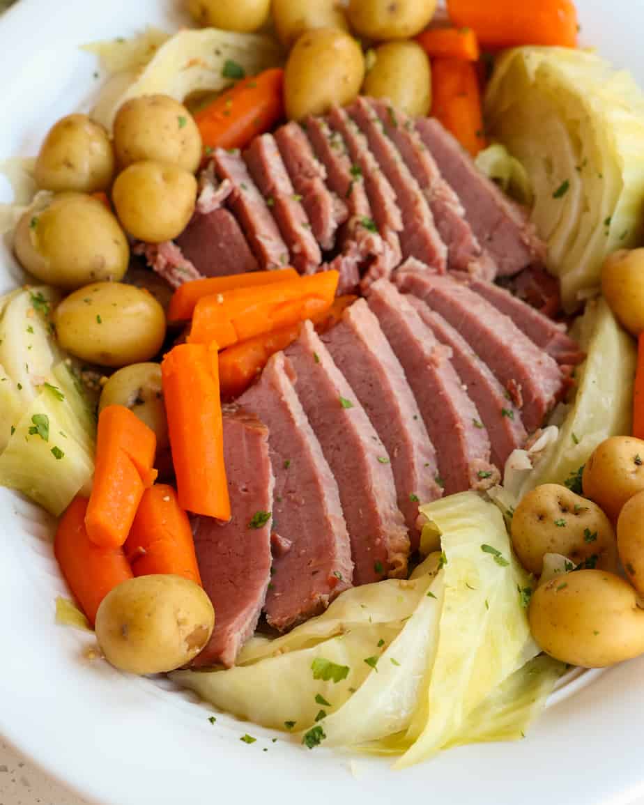 Corned Beef Brisket, Potatoes, Cabbage, and Carrots for St