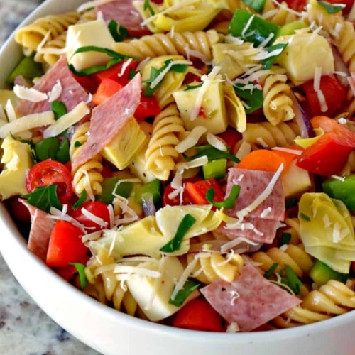 Chicken Caesar Pasta Salad - Small Town Woman