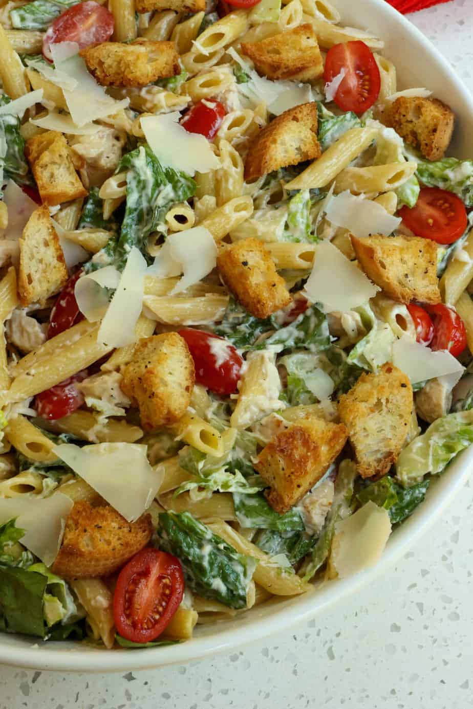 Chicken Caesar Pasta Salad - Small Town Woman