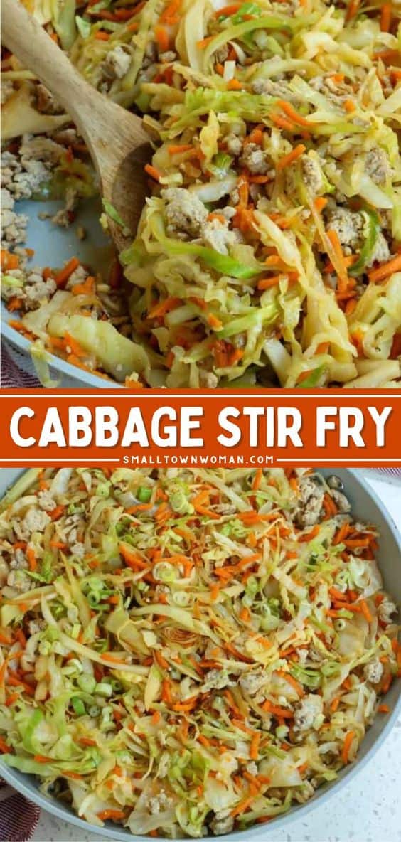 Low Carb Cabbage Stir Fry | Small Town Woman