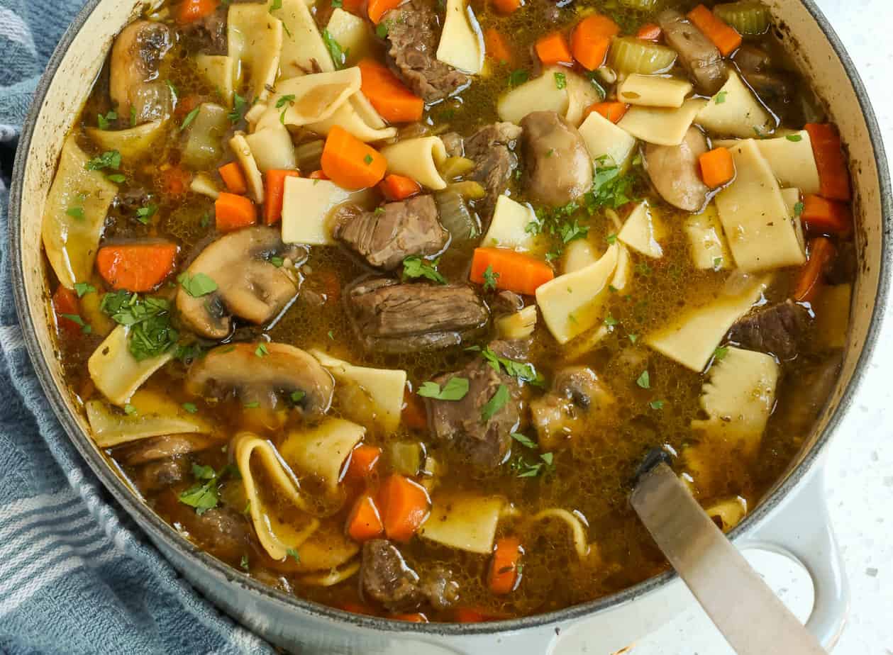 Vegetable Beef Noodle Soup - easy, hearty and comforting soup recipe!