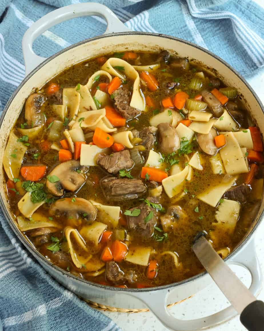 Vegetable Beef Noodle Soup - easy, hearty and comforting soup recipe!