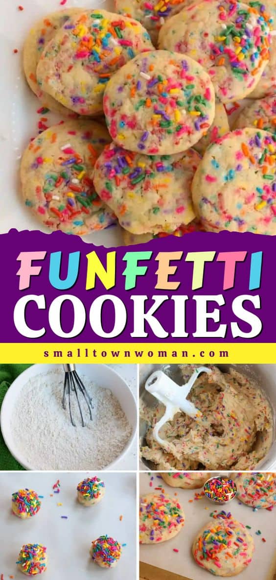 Funfetti Cookies (Sprinkle Cookies) | Small Town Woman