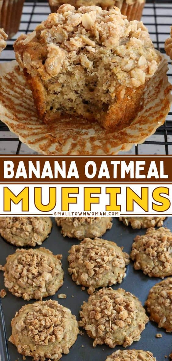 Banana Oatmeal Muffins Small Town Woman   Banana Oatmeal Muffins Pinterest 