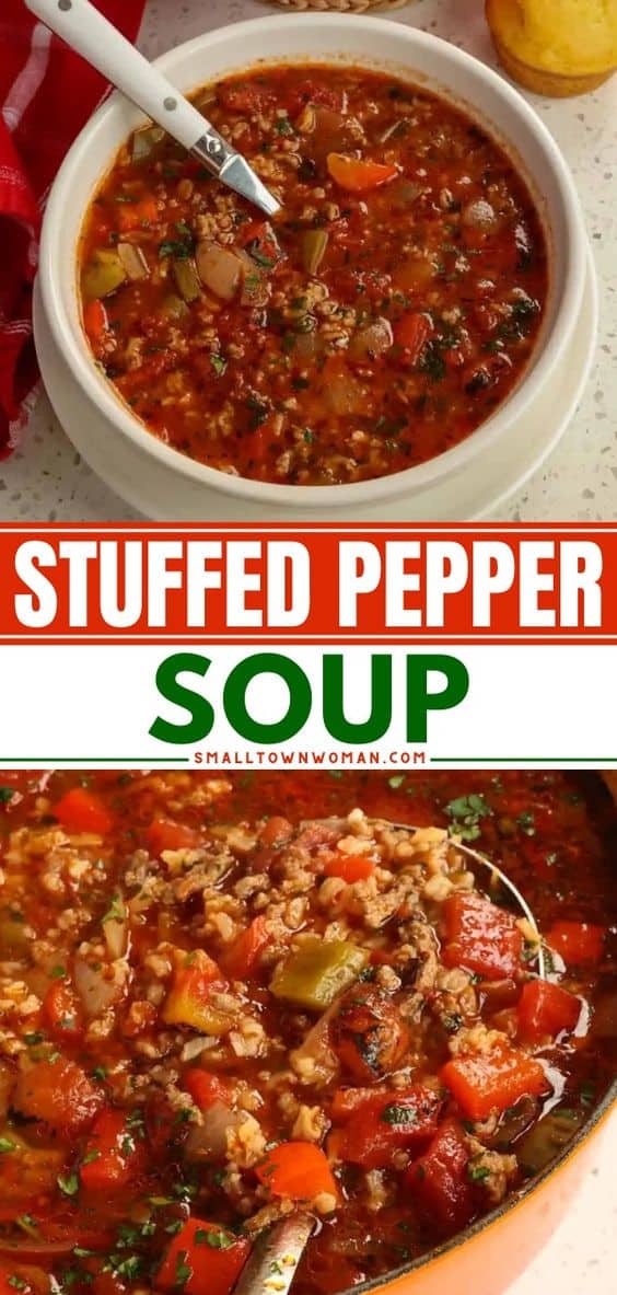 Stuffed Pepper Soup Recipe | Small Town Woman