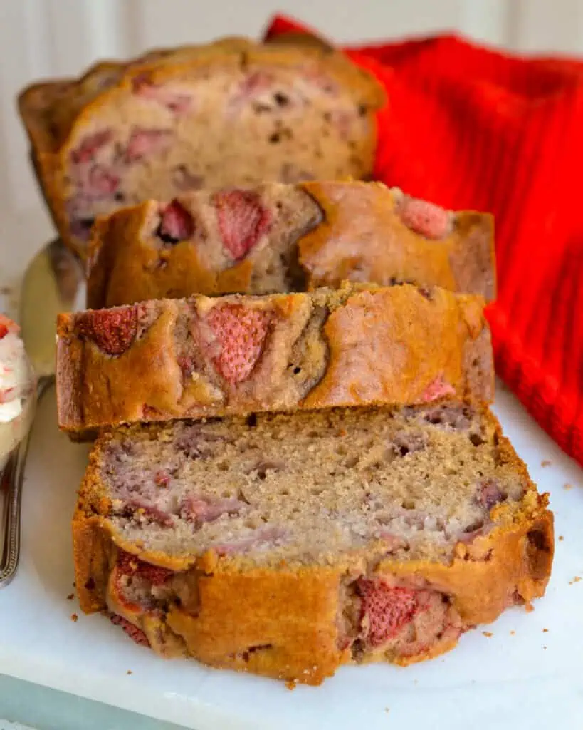 This delicious Strawberry Bread is full of plump juicy strawberries and a hint of cinnamon. 