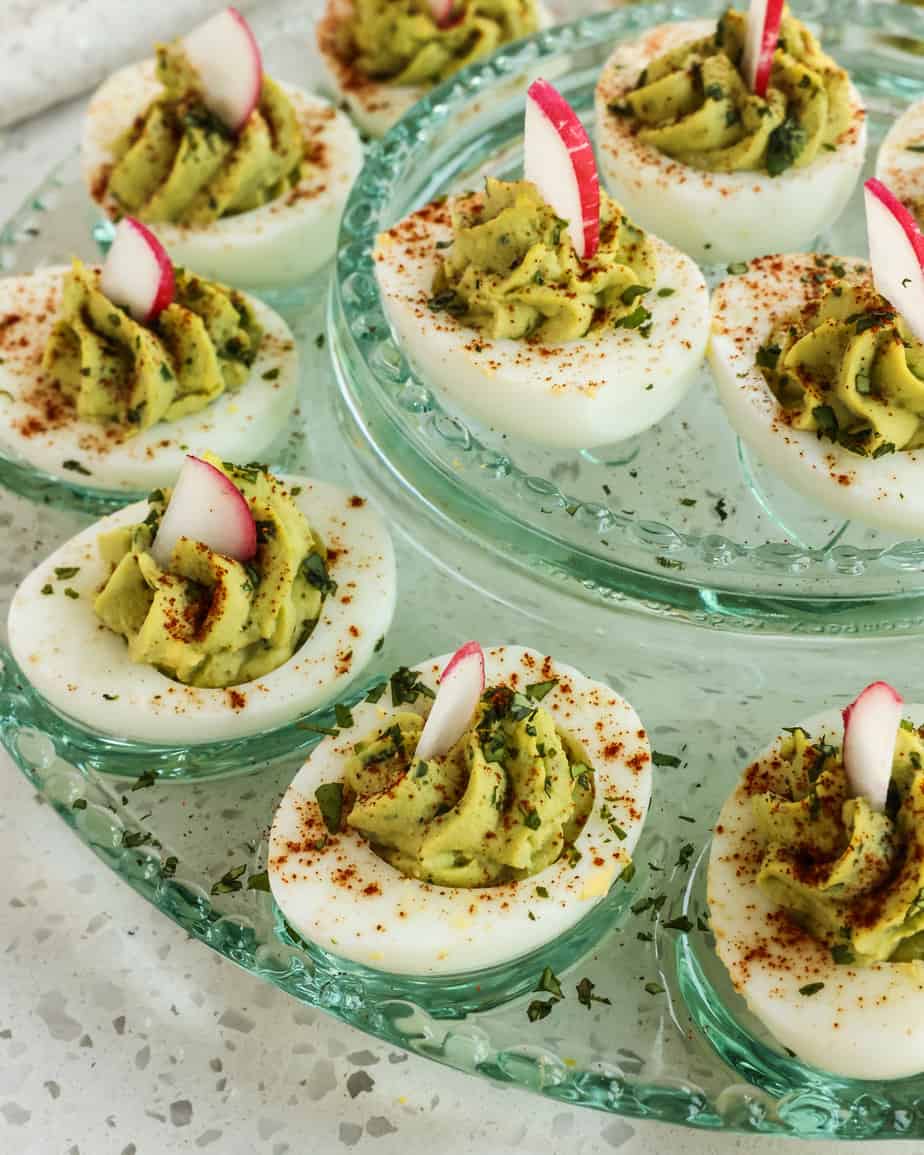 Avocado Deviled Eggs - Urban Farmie