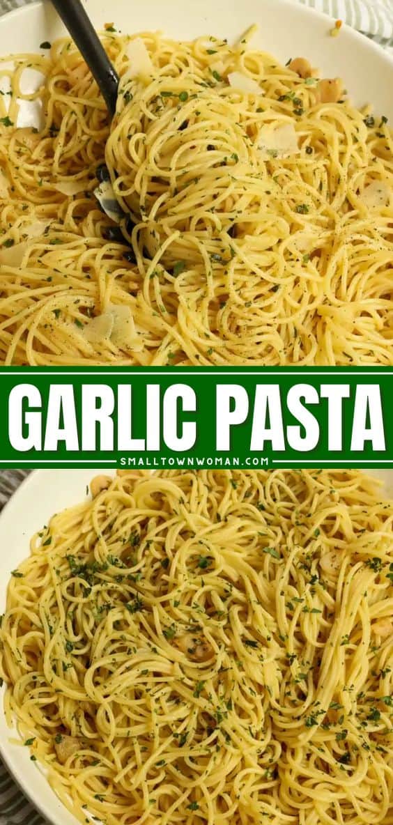 Garlic Pasta with Fresh Herbs and Parmesan