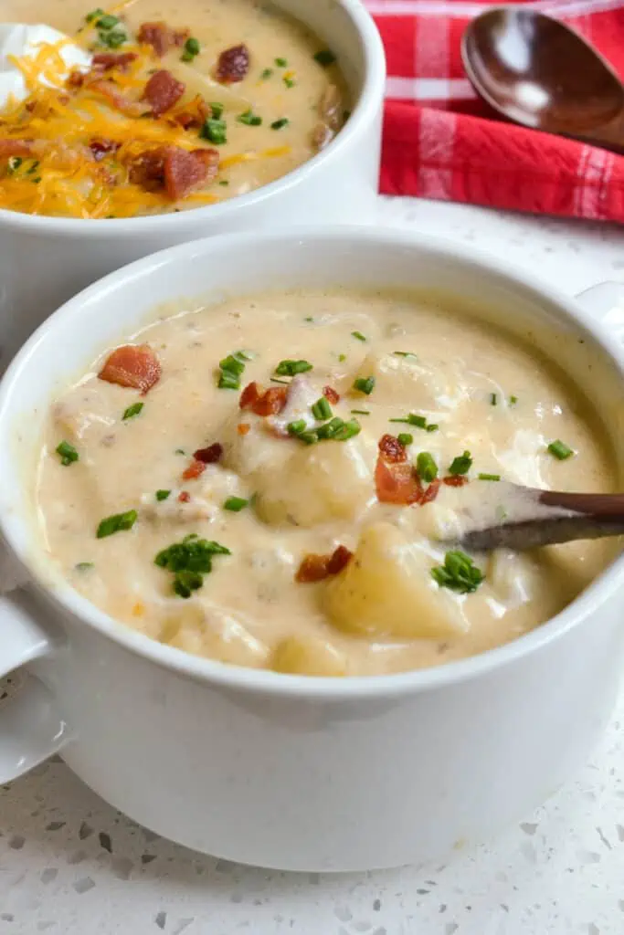 Crockpot Potato Soup (Cheesy Delicious!) - On My Kids Plate