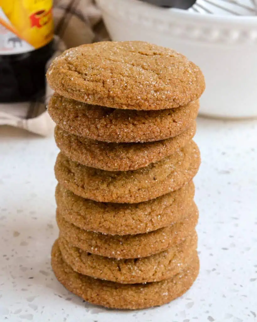 These classic soft and chewy Molasses Cookies are almost addicting with sweet molasses, ginger, cinnamon, ground cloves, and vanilla. 