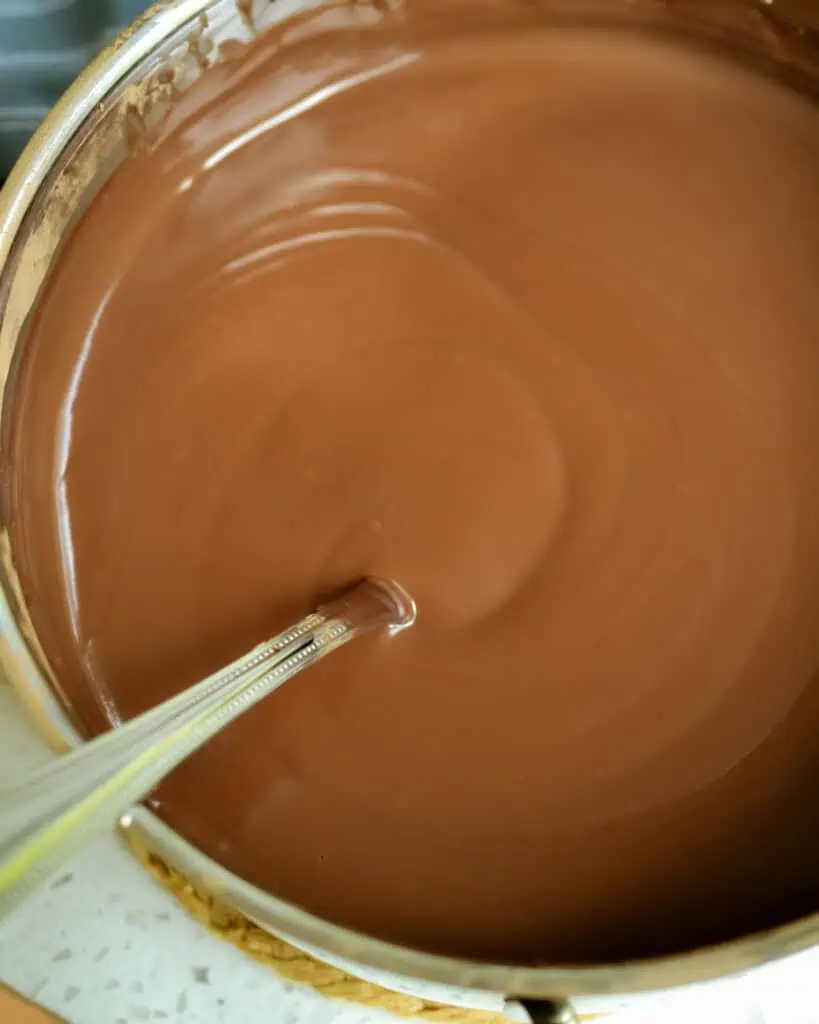 A pot full of chocolate pudding