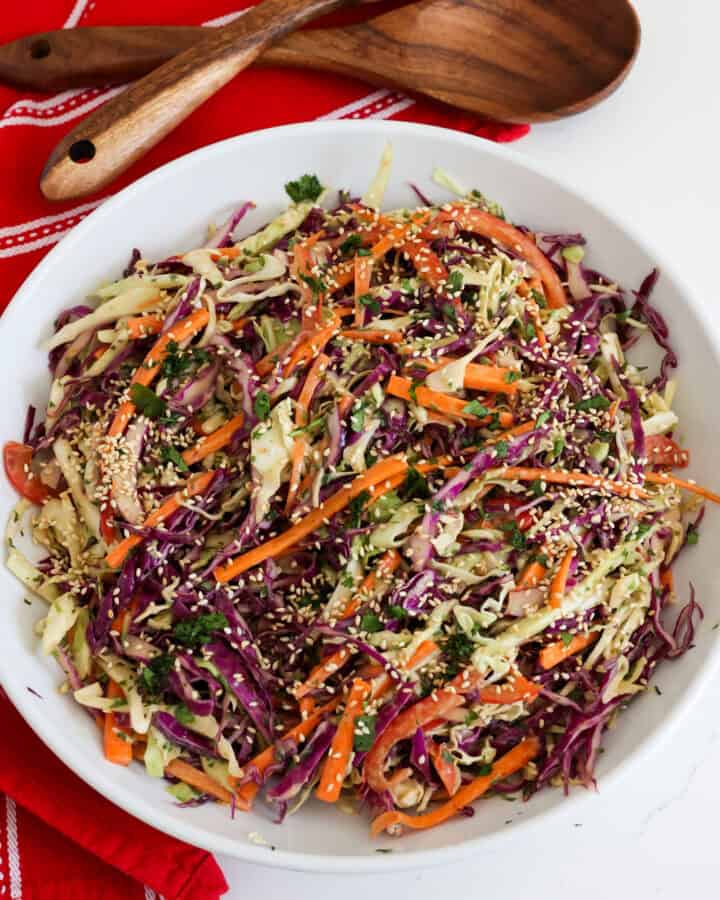 Asian Slaw with Ginger Peanut Dressing Recipe