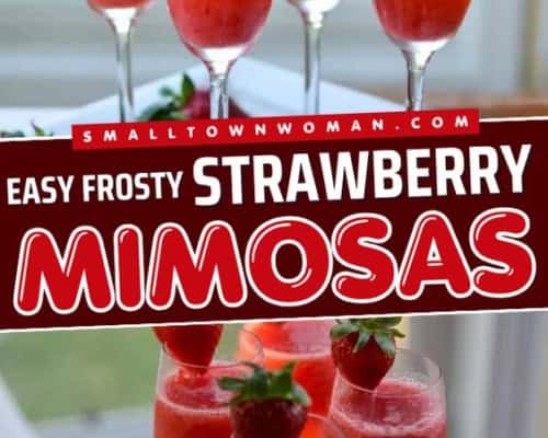 Easy Frosty Strawberry Mimosas