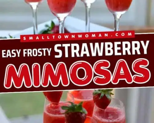 Easy Frosty Strawberry Mimosas