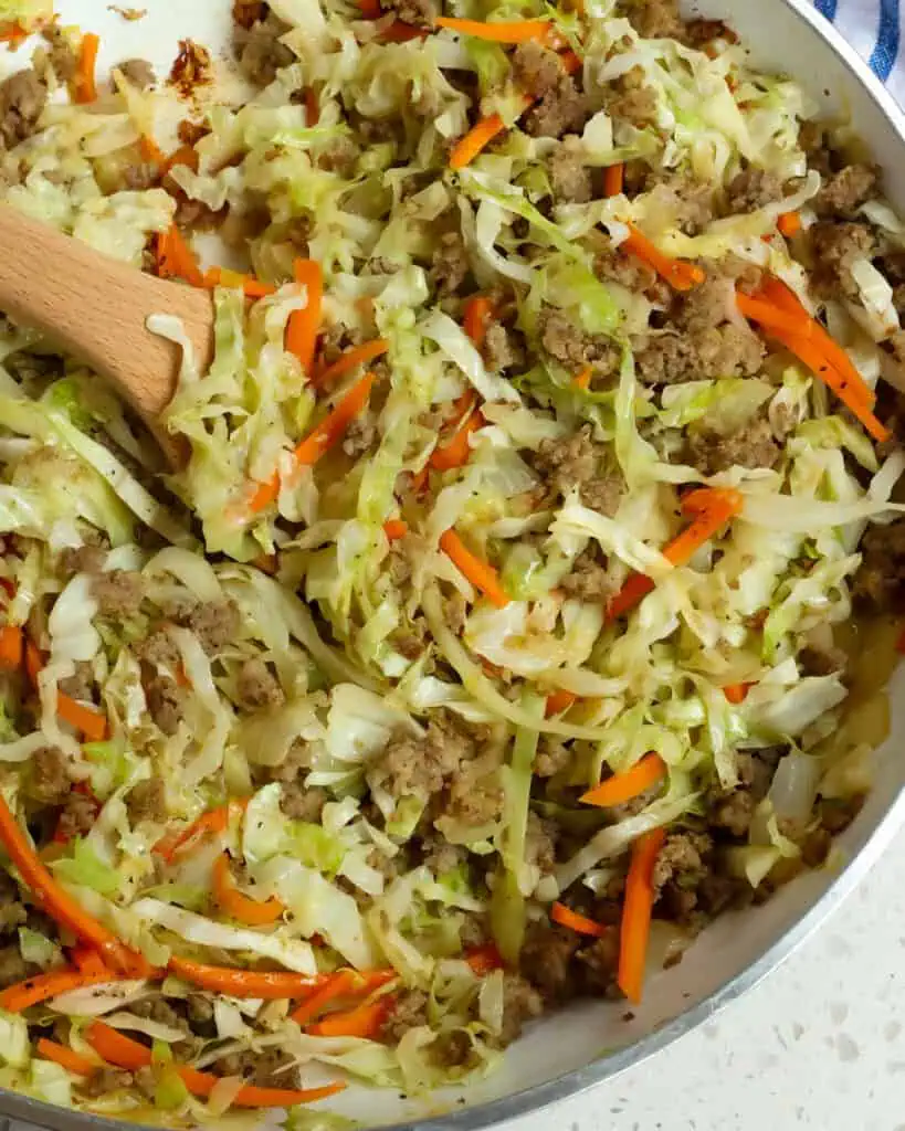 This Easy Low Carb Egg Roll in a Bowl combines all the flavor of egg rolls without the carbohydrates from the egg roll wrapper or the fat from the deep frying