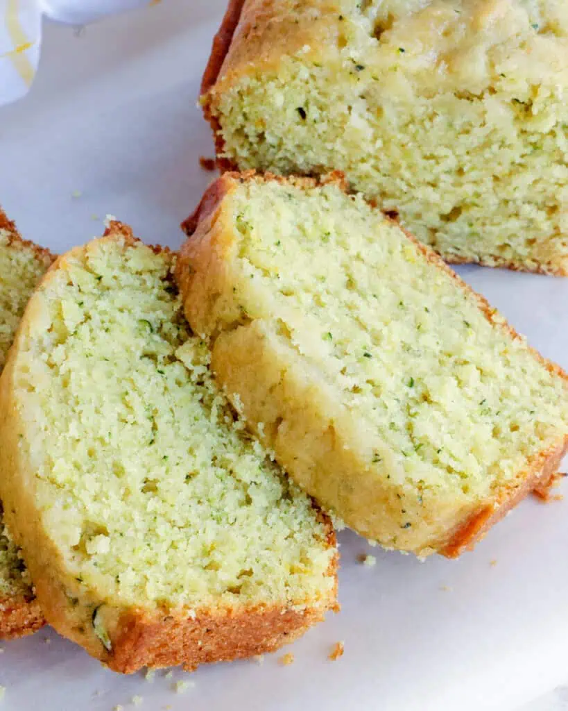 Two slices of lemon zucchini bread
