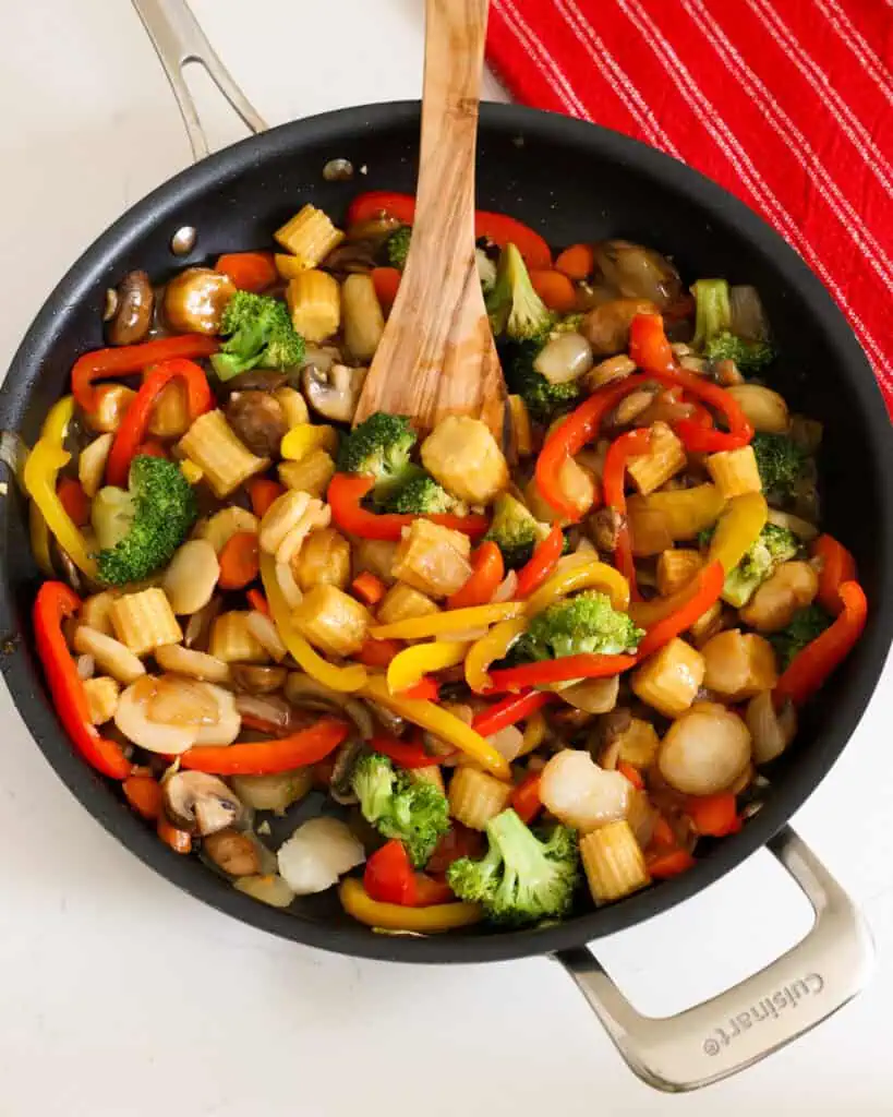 An array of assorted vegetable stir fried. 