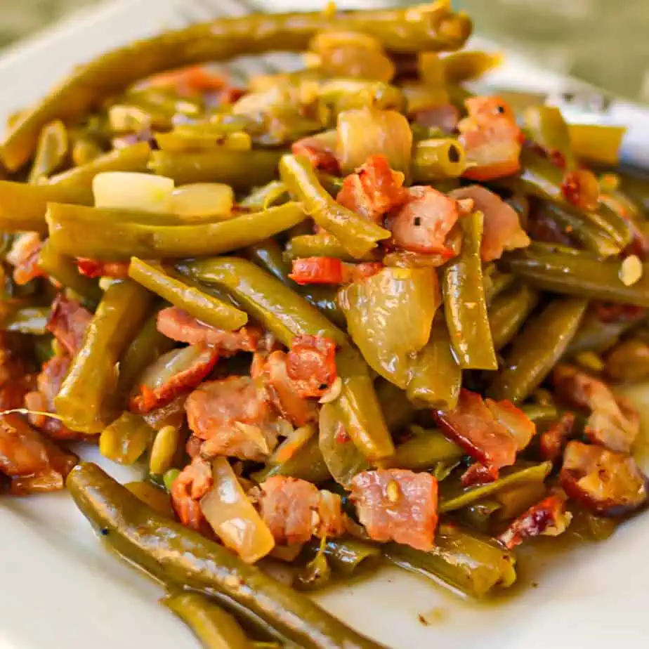 A plate full of sourthern green beans