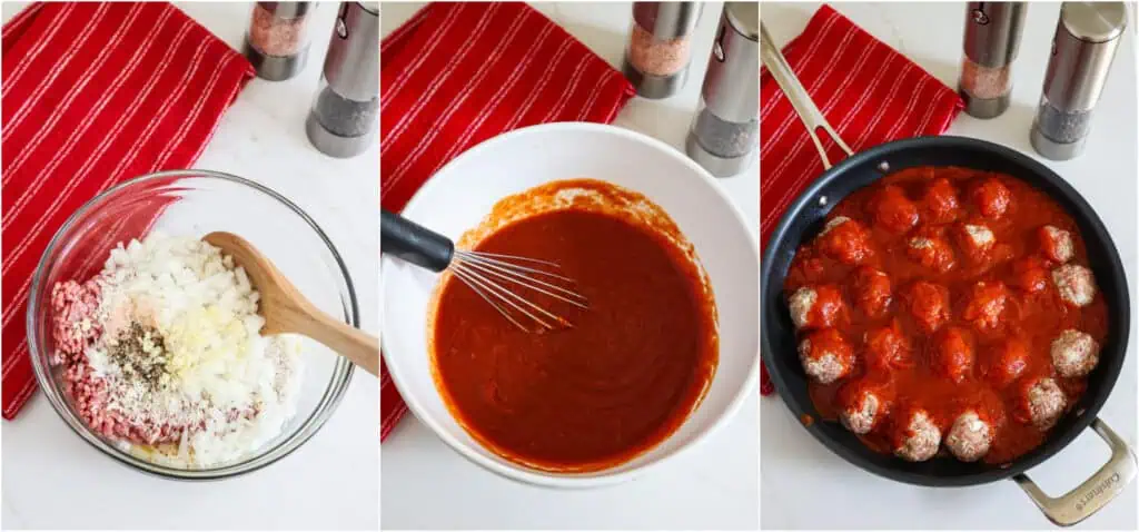 The steps to making porcupine meatballs. Mix the ground beef, rice, egg, onion, garlic, salt, and black pepper in a bowl. Roll the mixture into meatballs and place them in a large skillet. 

Whisk the tomato sauce, crushed tomatoes, Worcestershire sauce, brown sugar, and water in a large bowl. Pour it over the meatballs, cover, and simmer