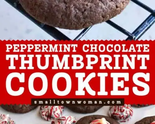 Peppemint Chocolate Thumbprint Cookies