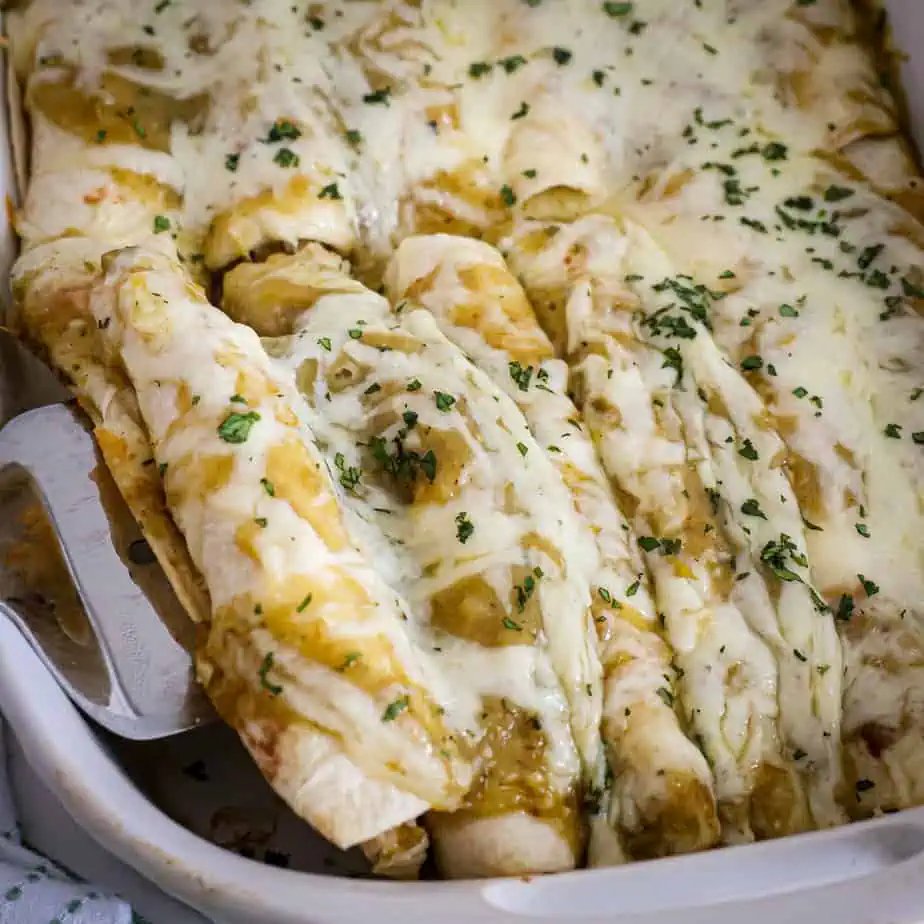 Green Chile Chicken Enchiladas